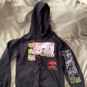 Sponge Bob Women Hoodie Size S Aloha Black Pink Yellow